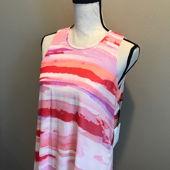 [Calvin Klein] Adorable Watercolor Trapeze Dress - Picture 4 of 6